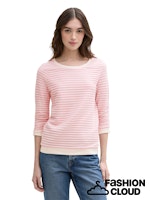 Afbeelding in Gallery-weergave laden, TOM TAILOR DENIM STRIPED JACQUARD SWEATSHIRT rose white structured stripe