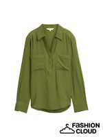 Afbeelding in Gallery-weergave laden, TOM TAILOR BLOUSE STRUCTURED SOLID deep ivy green