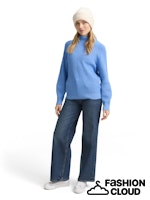 Load image into Gallery viewer, TOM TAILOR KNIT PLAITED RIB PULLOVER light blue knit structure