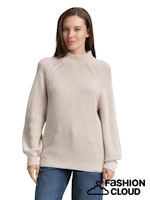 Load image into Gallery viewer, TOM TAILOR KNIT PLAITED RIB PULLOVER soft taupe rib structure