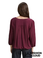 Afbeelding in Gallery-weergave laden, TOM TAILOR BLOUSE WITH FEMININE V-NECK bordeaux red