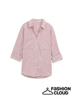 Load image into Gallery viewer, TOM TAILOR BLOUSE WITH SLUB STRUCTURE wineberry rose