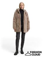 Afbeelding in Gallery-weergave laden, TOM TAILOR REVERSIBLE FAKE FUR COAT soft taupe grey