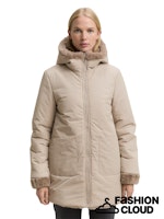 Afbeelding in Gallery-weergave laden, TOM TAILOR REVERSIBLE FAKE FUR COAT soft taupe grey