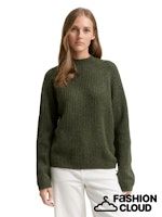 Afbeelding in Gallery-weergave laden, TOM TAILOR DENIM COZY MOCK NECK PULLOVER grape leaf green melange