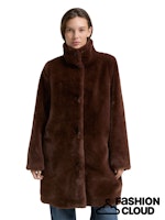 Afbeelding in Gallery-weergave laden, TOM TAILOR FAKE FUR COAT dark pecan brown