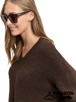 Load image into Gallery viewer, TOM TAILOR DENIM LONG V-NECK PULLOVER soft chocolate brown