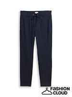 Afbeelding in Gallery-weergave laden, TOM TAILOR JERSEY LOOSE FIT PANTS PINSTRIPE navy white pinstripe