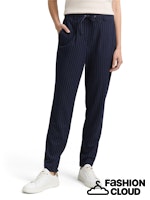 Afbeelding in Gallery-weergave laden, TOM TAILOR JERSEY LOOSE FIT PANTS PINSTRIPE navy white pinstripe