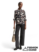 Afbeelding in Gallery-weergave laden, TOM TAILOR DENIM FEMININE BLOUSE WITH PLACKET abstract print