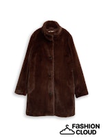 Afbeelding in Gallery-weergave laden, TOM TAILOR FAKE FUR COAT dark pecan brown