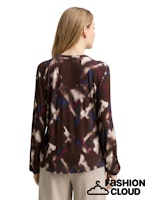 Load image into Gallery viewer, TOM TAILOR T-SHIRT BLOUSE SHAPE ALLOVERPRINTED brown blurry argyle