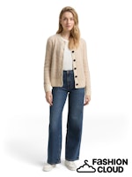 Afbeelding in Gallery-weergave laden, TOM TAILOR KNIT BOUCLE CARDIGAN sand stone beige melange