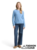 Afbeelding in Gallery-weergave laden, TOM TAILOR KNIT HAIRY CREW-NECK PULLOVER light fjord blue melange