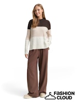 Afbeelding in Gallery-weergave laden, TOM TAILOR DENIM COZY COLOR BLOCK PULLOVER brown camel colorblock
