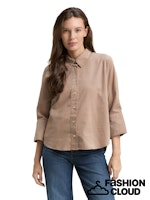 Afbeelding in Gallery-weergave laden, TOM TAILOR BLOUSE WITH SOFT CORDUROY FABRIC soft taupe grey