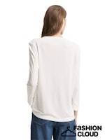 Load image into Gallery viewer, TOM TAILOR T-SHIRT FABRIC MIX HENLEY whisper white