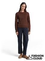 Afbeelding in Gallery-weergave laden, TOM TAILOR KNIT HAIRY CREW-NECK PULLOVER dark pecan brown melange