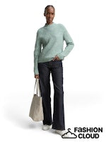 Load image into Gallery viewer, TOM TAILOR DENIM KNIT HAIRY MOCK-NECK PULLOVER silver cloud blue melange