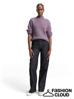 Afbeelding in Gallery-weergave laden, TOM TAILOR DENIM KNIT HAIRY MOCK-NECK PULLOVER dark lavender melange