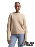 Afbeelding in Gallery-weergave laden, TOM TAILOR DENIM KNIT HAIRY CREW-NECK PULLOVER cosy beige melange