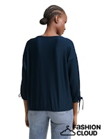 Afbeelding in Gallery-weergave laden, TOM TAILOR DENIM STRUCTURED STRIPE T-SHIRT dark sea petrol