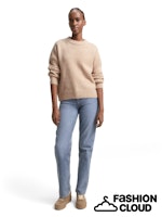 Afbeelding in Gallery-weergave laden, TOM TAILOR DENIM KNIT HAIRY CREW-NECK PULLOVER cosy beige melange