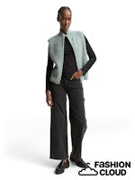 Afbeelding in Gallery-weergave laden, TOM TAILOR DENIM KNIT HAIRY ZIP VEST silver cloud blue