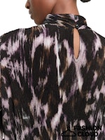 Afbeelding in Gallery-weergave laden, TOM TAILOR DENIM PRINTED BLOUSE T-SHIRT black brown abstract print