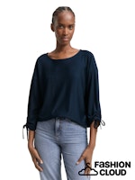Afbeelding in Gallery-weergave laden, TOM TAILOR DENIM STRUCTURED STRIPE T-SHIRT dark sea petrol