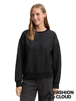 Afbeelding in Gallery-weergave laden, TOM TAILOR DENIM STRUCTURED LUREX SWEATSHIRT black glitter