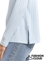 Afbeelding in Gallery-weergave laden, TOM TAILOR T-SHIRT COSY WIDE RIB MOCK NECK light fjord blue melange