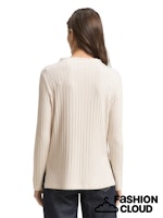 Load image into Gallery viewer, TOM TAILOR T-SHIRT COSY WIDE RIB MOCK NECK sand stone beige melange