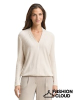 Afbeelding in Gallery-weergave laden, TOM TAILOR T-SHIRT V-NECK COSY RIB sand stone beige melange