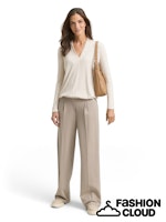 Afbeelding in Gallery-weergave laden, TOM TAILOR T-SHIRT V-NECK COSY RIB sand stone beige melange