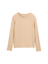 Load image into Gallery viewer, TOM TAILOR DENIM COZY RAGLAN LONGSLEEVE T-SHIRT light camel melange