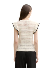Afbeelding in Gallery-weergave laden, TOM TAILOR DENIM KNIT TOP WITH VOLANTS off white