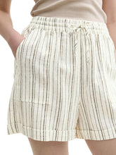 Load image into Gallery viewer, TOM TAILOR DENIM SPORTIVE LINEN SHORTS white olive vertical stripe