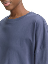 Load image into Gallery viewer, TOM TAILOR DENIM BASIC T-SHIRT WITH HIG-LOW foggy ocean blue