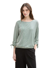Load image into Gallery viewer, TOM TAILOR DENIM STRUCTURED STRIPE T-SHIRT green white small stripe