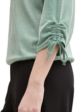 Load image into Gallery viewer, TOM TAILOR DENIM STRUCTURED STRIPE T-SHIRT green white small stripe