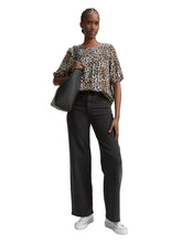 Load image into Gallery viewer, TOM TAILOR DENIM VISCOSE SHIRT WITH PUFF SLEEVE leo print
