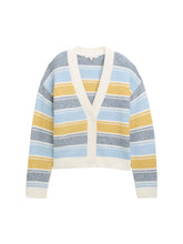 Afbeelding in Gallery-weergave laden, TOM TAILOR DENIM MULTICOLOR KNIT CARDIGAN blue yellow stripe