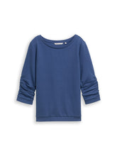 Afbeelding in Gallery-weergave laden, TOM TAILOR DENIM COZY SWEATSHIRT WITH SLEEVE DETAIL dark duck blue