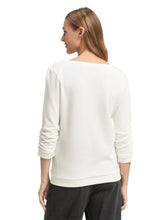 Afbeelding in Gallery-weergave laden, TOM TAILOR DENIM COZY SWEATSHIRT WITH SLEEVE DETAIL off white