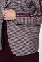 Afbeelding in Gallery-weergave laden, GEISHA BLAZER CHECK + TAPE burgundy/green