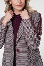 Afbeelding in Gallery-weergave laden, GEISHA BLAZER CHECK + TAPE burgundy/green