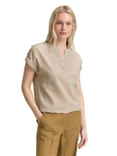 Afbeelding in Gallery-weergave laden, TOM TAILOR BLOUSE SHORTSLEEVE WITH SLUB STRUCTURE nutria olive