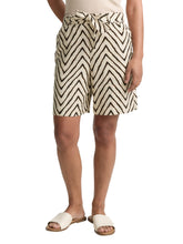 Load image into Gallery viewer, TOM TAILOR BERMUDA LINEN PANTS natural zig zag design