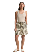 Load image into Gallery viewer, TOM TAILOR BERMUDA LINEN PANTS natural zig zag design